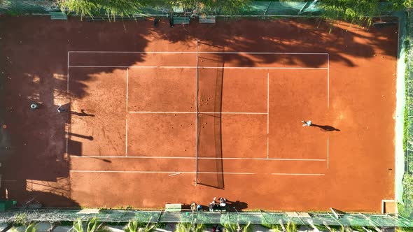 Tennis court Aerial View 4 K Alanya Turkey