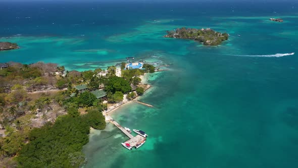 Rosario Islands in Cartagena De Indias Colombia Aerial View