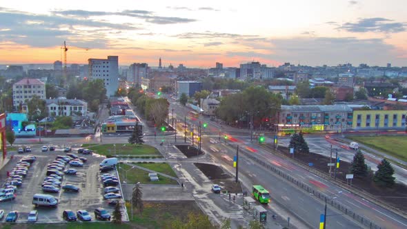 Kharkiv City From Above Timelapse