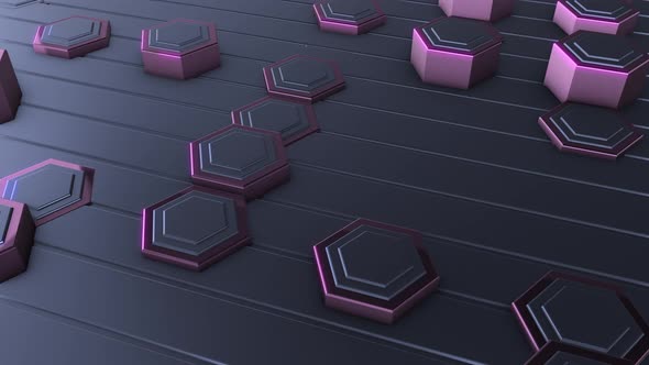 4K Purple Hexagonal Background Close Up