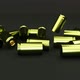 Gold Bullet Casings Fall on Black Surface - VideoHive Item for Sale