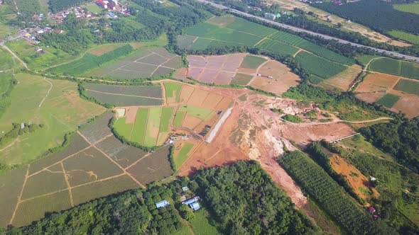 Aerial agriculture farm at rural area at Penang