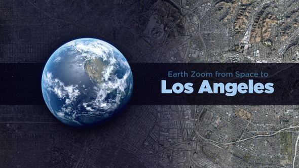 Los Angeles (California, USA) Earth Zoom to the City from Space