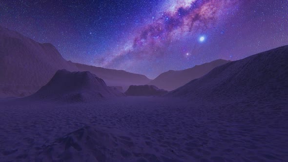 Walk At Night In Desert