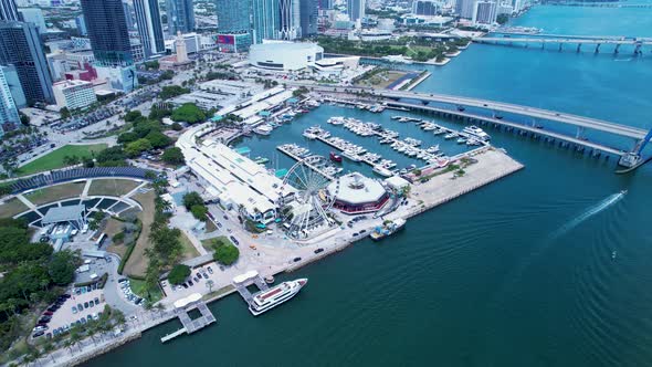 Downtown Miami Florida United States. Tourism landmark of city.