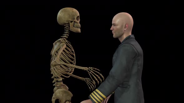 Skeleton Hugs Human