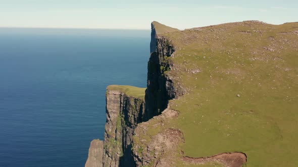 Drone Shot Of Mylingur Mountain On Streymoy Island