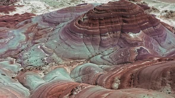 Traveler Human Walking Inside Colorful Red Canyon in the Lifeless Desert USA