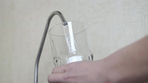 Tap water from tap to glass.
