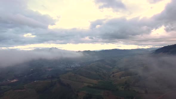 Aerial Shot of Loei province, Thailandand Mountain ViewShot on DJI PT4