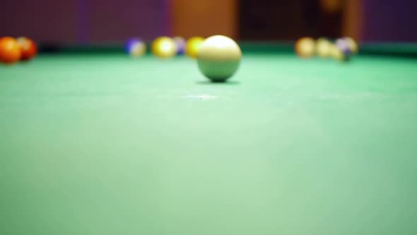 HD - Billiard ball hit the camera