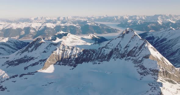 Drone Over Kitzsteinhorn Mountain Peaks