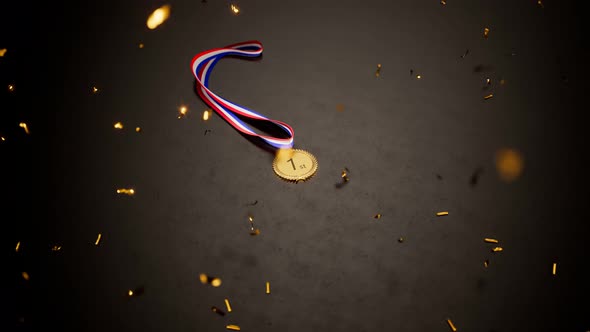 A gold medal for the winner. First prize. Success, victory, greatest achievement