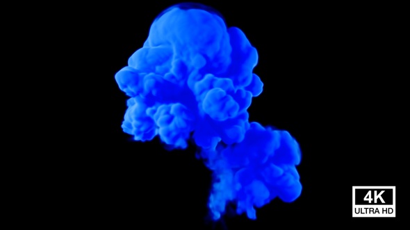 Explosion Blue Color Smoke 4K