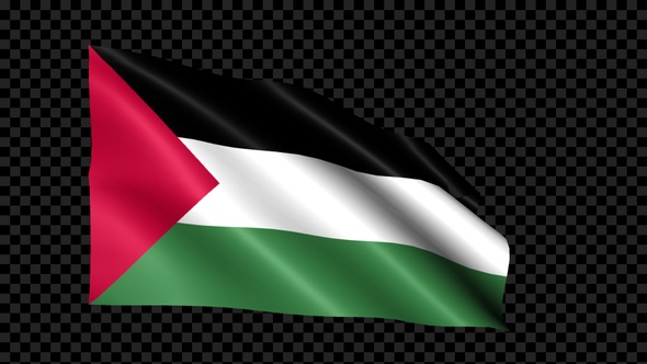 Palestine Flag Blowing In The Wind