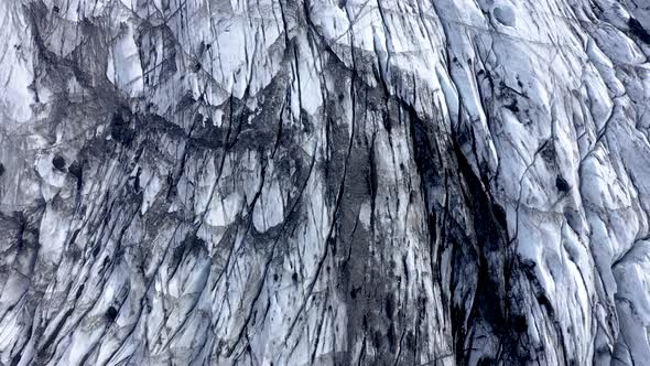 High Angle View of the Melting Solheimajokull Glacier in Iceland