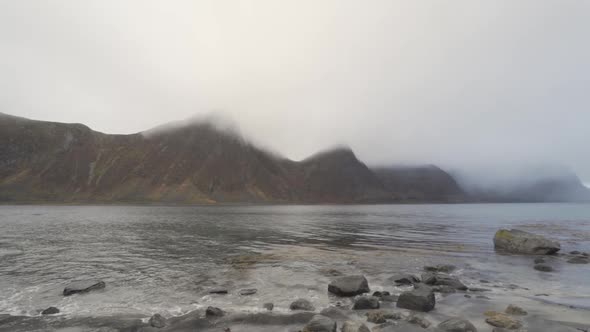 Misty Mountains And Fjord