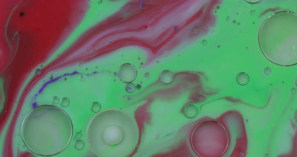 Fantastic Structure of Colorful Bubbles. Chaotic Motion. Abstract Background