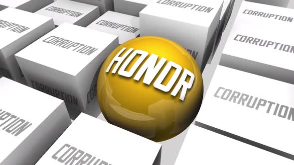 Honor Vs Corruption Integrity Fighting Fraud Opposites 3d Animation