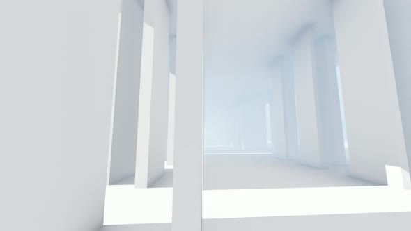 White Columns - Abstract Future White 4