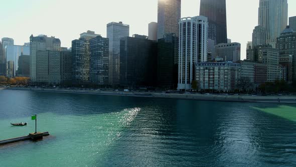 aerial view downtown chicago building skyline, visit Chicago Illinois