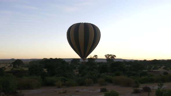 Flying with a hot air balloon over Masai Mara
