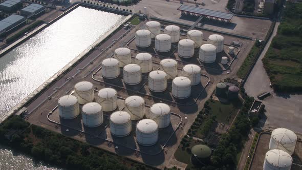 Oil Storage tank in the port