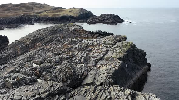 Aerial View of the Coastline at Dawros in County Donegal  Ireland