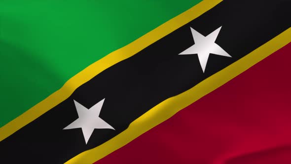 Saint Kitts and Nevis Waving Flag Animation 4K Moving Wallpaper Background