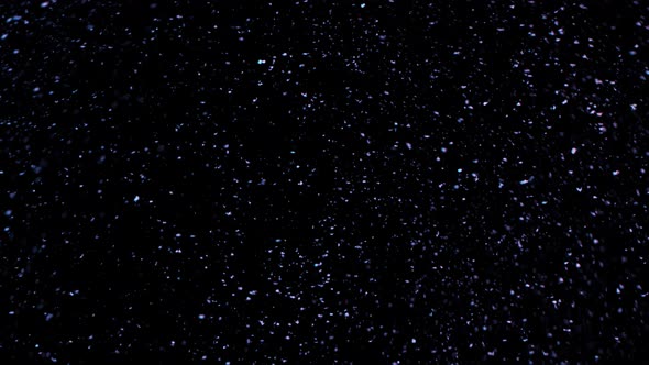 Super Slow Motion Shot of Neon Snowfall Isolated on Black Background at 1000 Fps alt