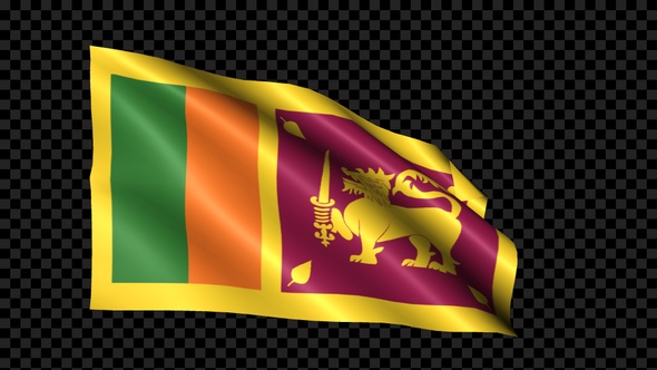 Sri Lanka Flag Blowing In The Wind