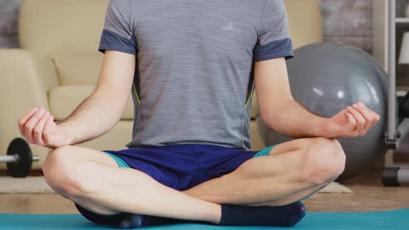 Guy Doing Yoga at Home