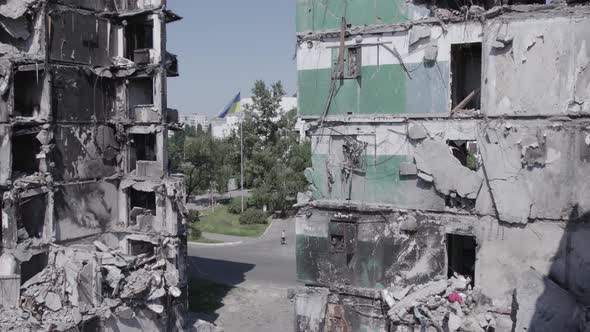 Residential Building Destroyed By the War in Ukraine