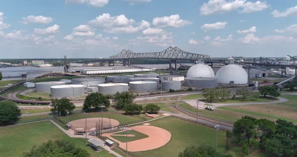 Aerial view of the Horace Wilkinson Bridge in Baton Rouge, Louisiana