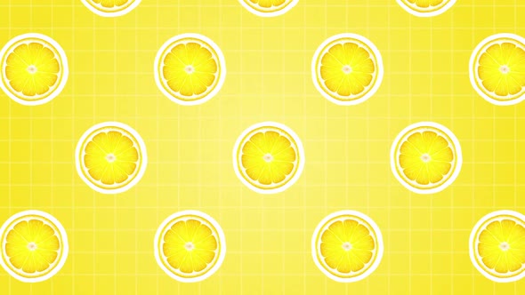 Lemon Lime Orange Cut Sliced Fruits Food Animation Background