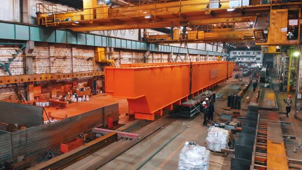 Industrial Concept - Plant for the Construction of Orange Lifting Cranes