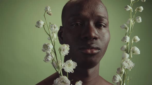 Black Man With Flowers