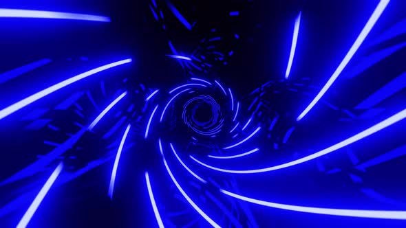 Blue tunnel with hypnotic lines 002