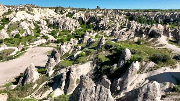 Awesome aerial view of Goreme 4 K Turkey Cappadocia