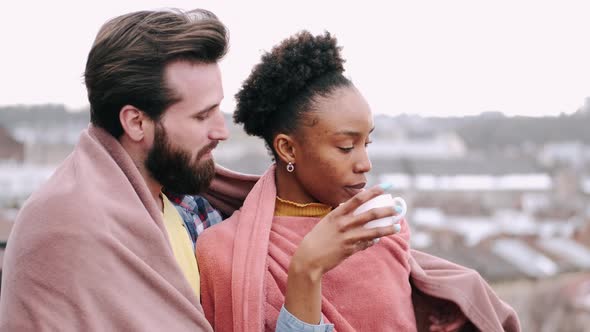 Black Woman Drinking Coffee in the Morning