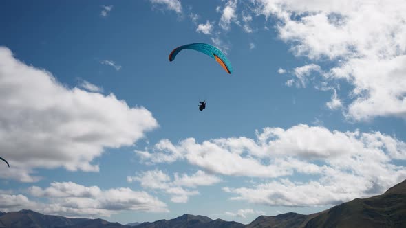 Paragliding on a summer day