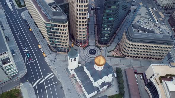 Aerial Panorama Of The Center Of Moscow, Russia