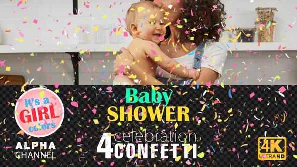 Baby Shower Celebrations - Girl Colors Confetti