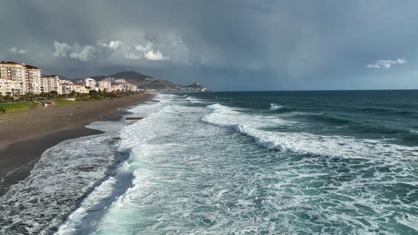 Awesome azure texture at storm sea 4 K