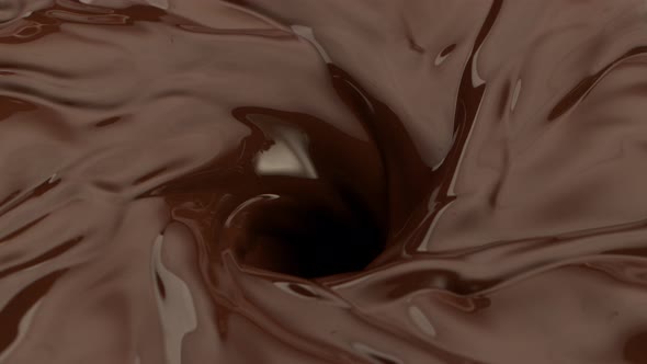Super Slow Motion Shot of Melted Chocolate Vortex at 1000 Fps