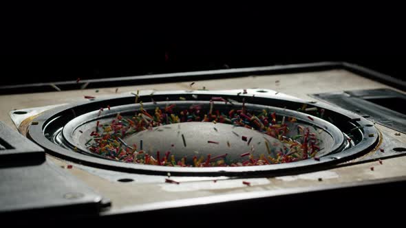 Acoustic Sound System Closeup Flying Confetti Sweets