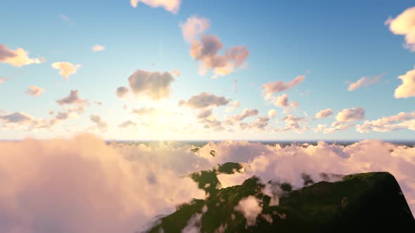 Mountain Sunset Clouds alt