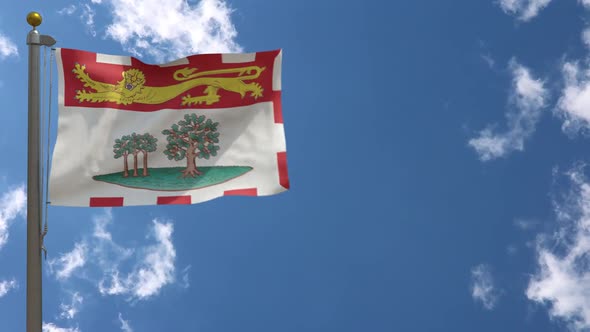 Prince Edward Island Flag (Canada) On Flagpole