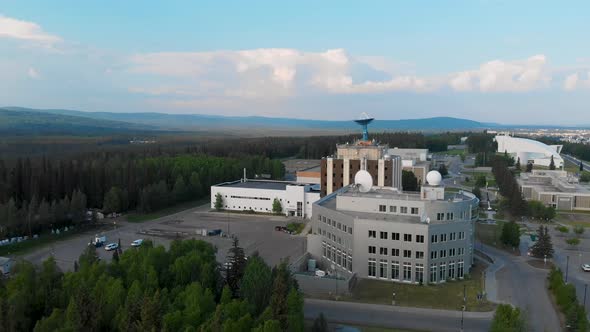 4K Drone Video of AK-Fairbanks-2022-University-Village on George Parks Highway Alaska Route 3 Near A