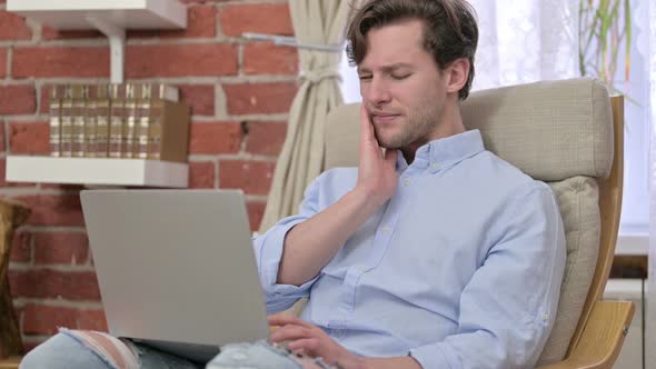 Sick Young Man Having Toothache 